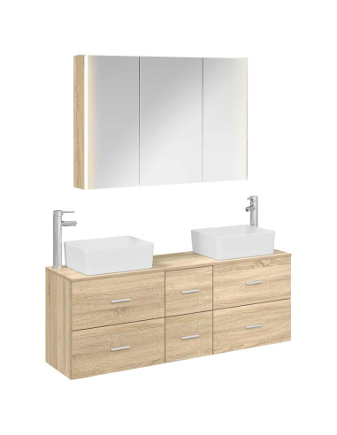 Set di mobili per il bagno 4 pcs Rovere Sonoma