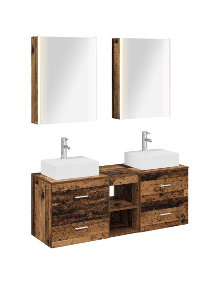 Set di mobili per il bagno 5 pcs Legno antico