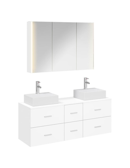 Set di mobili per il bagno 4 pcs Bianco
