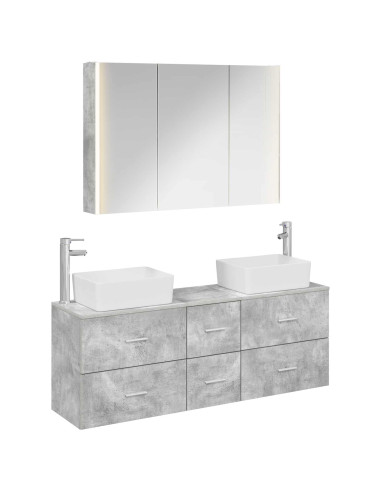 Set di mobili per il bagno 4 pcs Grigio Cemento
