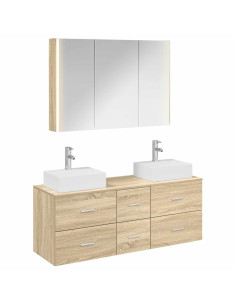 Set di mobili per il bagno 4 pcs Rovere Sonoma