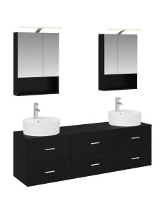 Set di mobili per il bagno 5 pcs Rovere Nero