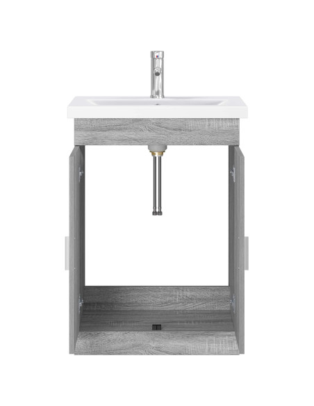Set di mobili per il bagno Sonoma grigio 61 x 40 x 84,5 cm