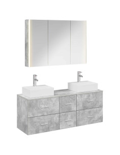 Set di mobili per il bagno 4 pcs Grigio Cemento