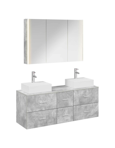 Set di mobili per il bagno 4 pcs Grigio Cemento