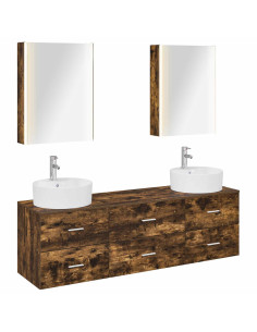 Set di mobili per il bagno 5 pcs Rovere Fumo
