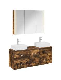 Set di mobili per il bagno 4 pcs Rovere Fumo