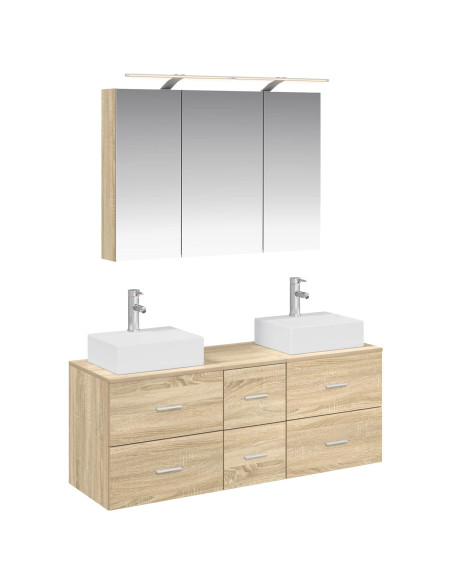 Set di mobili per il bagno 4 pcs Rovere Sonoma
