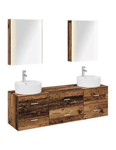 Set di mobili per il bagno 5 pcs Legno antico