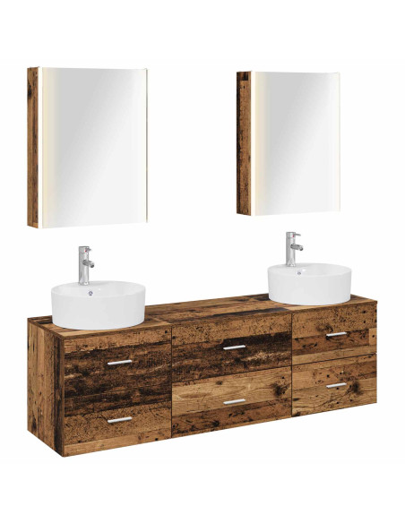 Set di mobili per il bagno 5 pcs Legno antico
