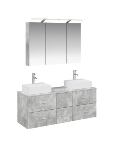Set di mobili per il bagno 4 pcs Grigio Cemento