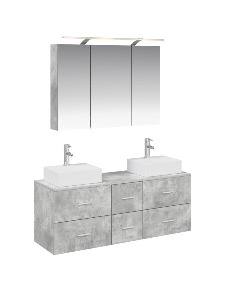 Set di mobili per il bagno 4 pcs Grigio Cemento