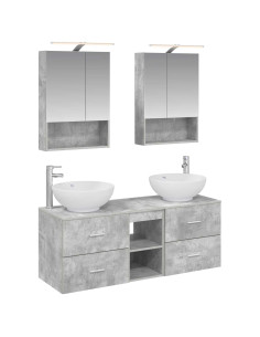 Set di mobili per il bagno 5 pcs Grigio Cemento