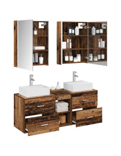 Set di mobili per il bagno 5 pcs Legno antico 2