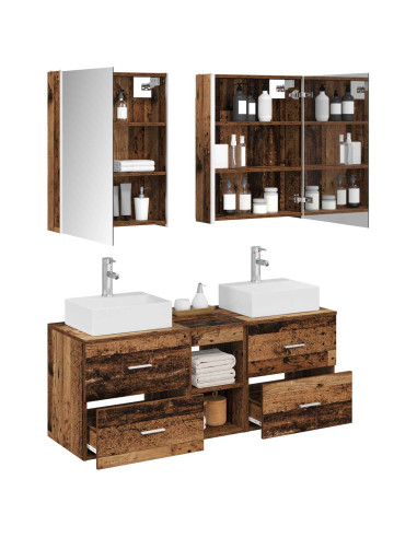 Set di mobili per il bagno 5 pcs Legno antico