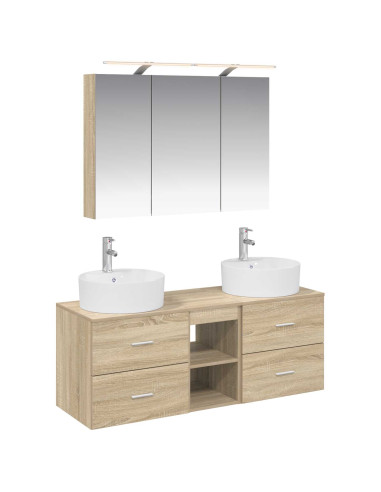 Set di mobili per il bagno 4 pcs Rovere Sonoma