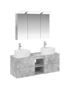 Set di mobili per il bagno 4 pcs Grigio Cemento