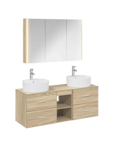 Set di mobili per il bagno 4 pcs Rovere Sonoma