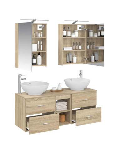 Set di mobili per il bagno 5 pcs Rovere Sonoma
