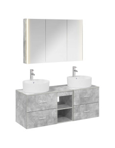 Set di mobili per il bagno 4 pcs Grigio Cemento