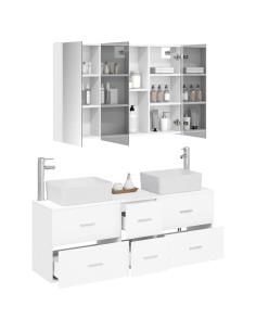 Set di mobili per il bagno 4 pcs Bianco 2