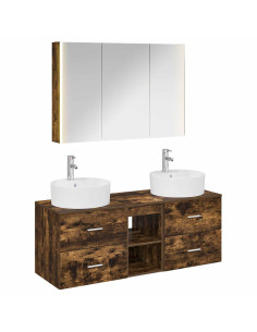 Set di mobili per il bagno 4 pcs Rovere Fumo