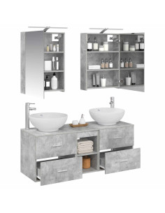 Set di mobili per il bagno 5 pcs Grigio Cemento 2