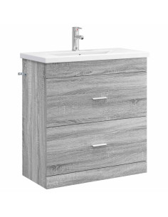 Set di mobili per il bagno Sonoma grigio 81 x 40 x 84,5 cm