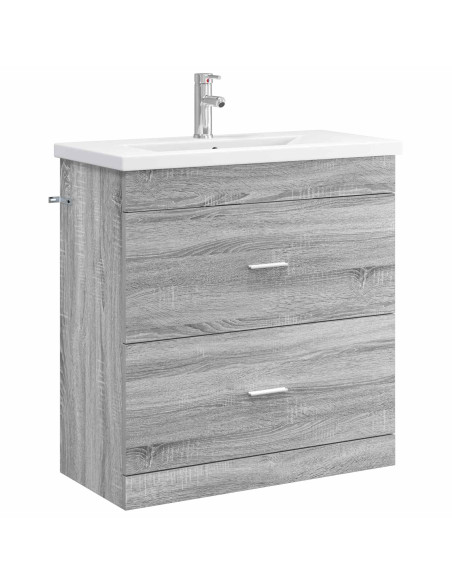 Set di mobili per il bagno Sonoma grigio 81 x 40 x 84,5 cm