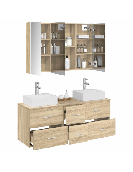 Set di mobili per il bagno 4 pcs Rovere Sonoma
