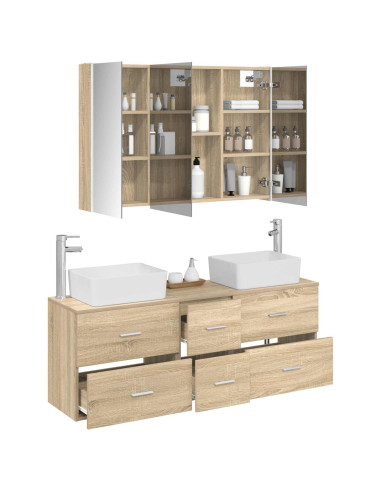 Set di mobili per il bagno 4 pcs Rovere Sonoma