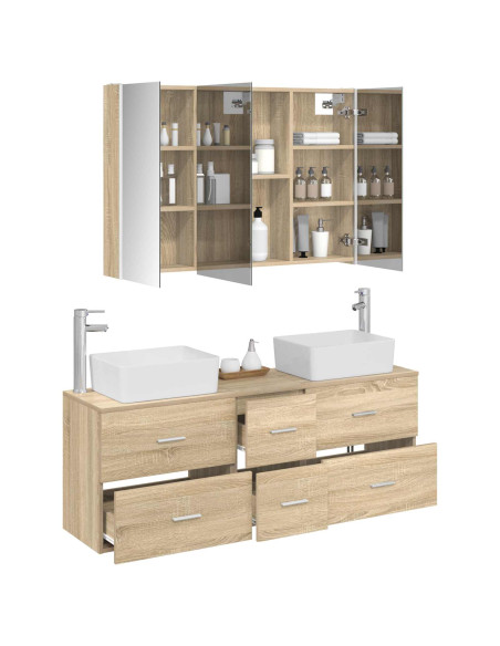 Set di mobili per il bagno 4 pcs Rovere Sonoma