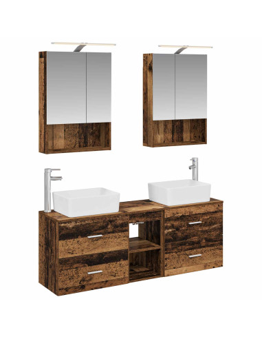 Set di mobili per il bagno 5 pcs Legno antico