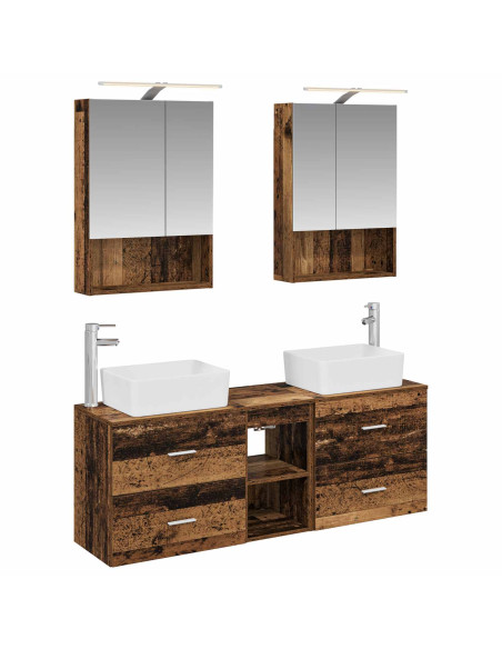 Set di mobili per il bagno 5 pcs Legno antico