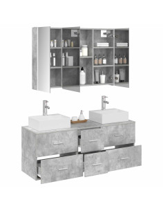 Set di mobili per il bagno 4 pcs Grigio Cemento 2