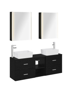 Set di mobili per il bagno 5 pcs Rovere Nero