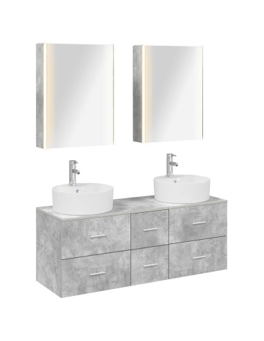Set di mobili per il bagno 5 pcs Grigio Cemento