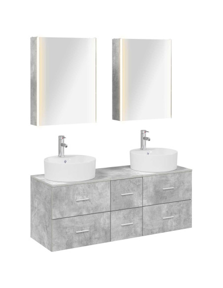 Set di mobili per il bagno 5 pcs Grigio Cemento