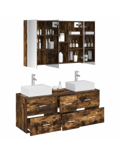 Set di mobili per il bagno 4 pcs Rovere Fumo 2