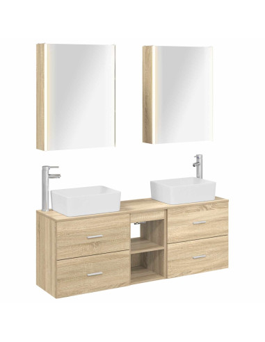 Set di mobili per il bagno 5 pcs Rovere Sonoma