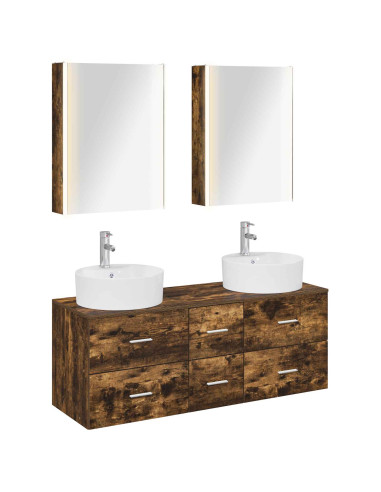 Set di mobili per il bagno 5 pcs Rovere Fumo