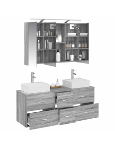 Set di mobili per il bagno 4 pcs Sonoma grigio 2
