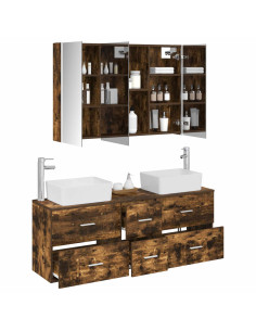 Set di mobili per il bagno 4 pcs Rovere Fumo 2