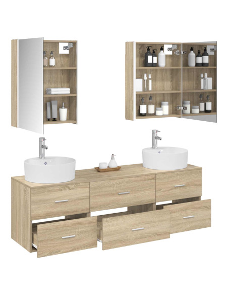 Set di mobili per il bagno 5 pcs Rovere Sonoma
