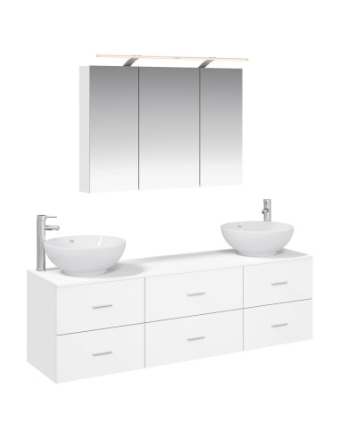 Set di mobili per il bagno 4 pcs Bianco
