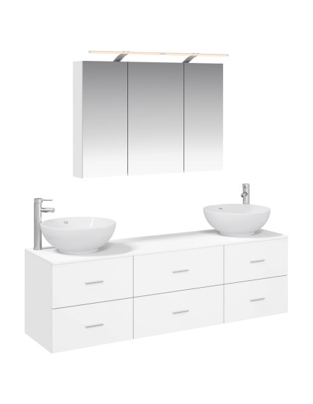 Set di mobili per il bagno 4 pcs Bianco