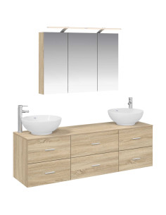 Set di mobili per il bagno 4 pcs Rovere Sonoma