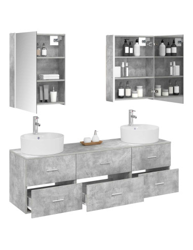 Set di mobili per il bagno 5 pcs Grigio Cemento