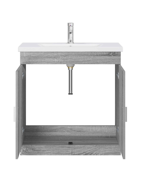 Set di mobili per il bagno Sonoma grigio 81 x 40 x 84,5 cm