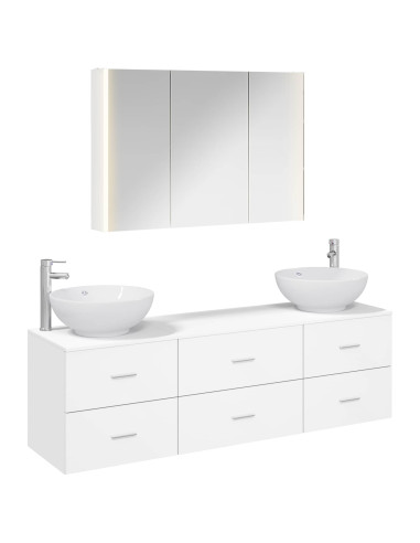 Set di mobili per il bagno 4 pcs Bianco